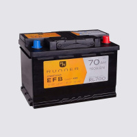 70Ah R+ Runner EFB 12V 760 А, корпус: L3, крепление: B13, клеммы: конуc