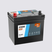 60Ah L+ Exide EFB 12V 520 А, корпус: D23, крепление: B00, клеммы: конуc