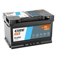 65Ah R+ Exide EFB 12V 650 А, корпус: LB3, крепление: B13, клеммы: конуc