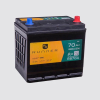 70Ah R+ Runner 12V 680 А, корпус: D23, крепление: B01, клеммы: конуc