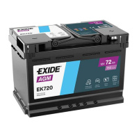 72Ah R+ Exide AGM 12V 760 А, корпус: L3, крепление: B13, клеммы: конуc