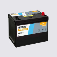 75Ah R+ Exide Premium 12V 630 А, корпус: D26, крепление: Korean B1+B6, клеммы: конуc