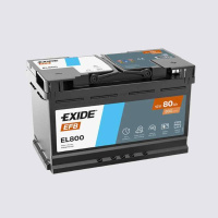 80Ah R+ Exide EFB 12V 720 А, корпус: L4, крепление: B13, клеммы: конуc