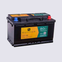 80Ah R+ Runner 12V 750 А, корпус: L4, крепление: B13, клеммы: конуc
