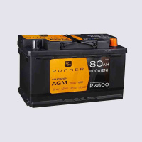 80Ah R+ Runner AGM 12V 800 А, корпус: L4, крепление: B13, клеммы: конуc