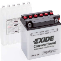 10Ah R+ Exide Motorbike&Sport Conventional 12V 110 А (ДШВ: 135*90*145мм), корпус: Euro, клеммы: под 