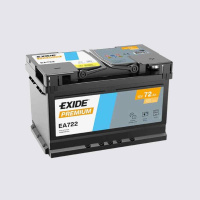 72Ah R+ Exide Premium 12V 720 А, корпус: LB3, крепление: B13, клеммы: конуc
