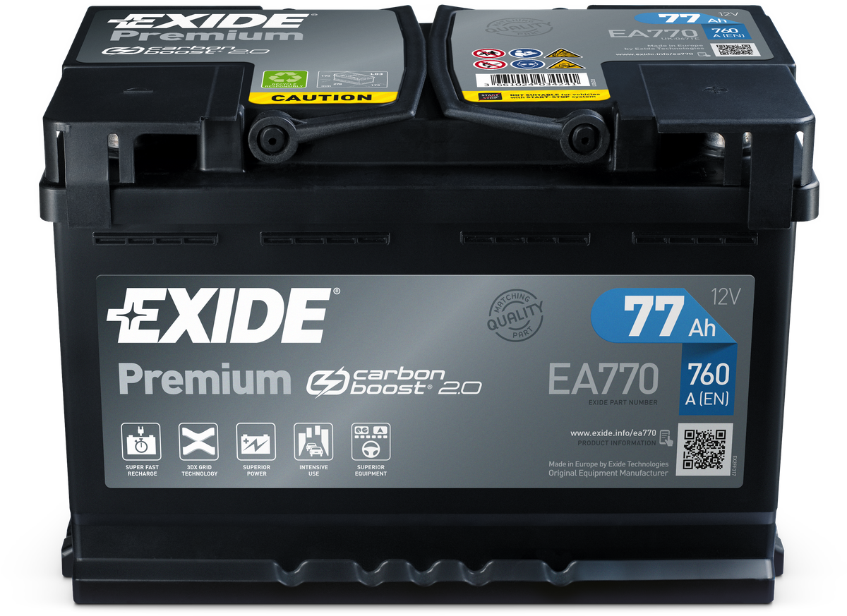Front Exide Premium EA770 no reflection