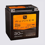 30Ah R+ Runner Bike 12V 390 А, корпус: Euro, крепление: , клеммы: под болт